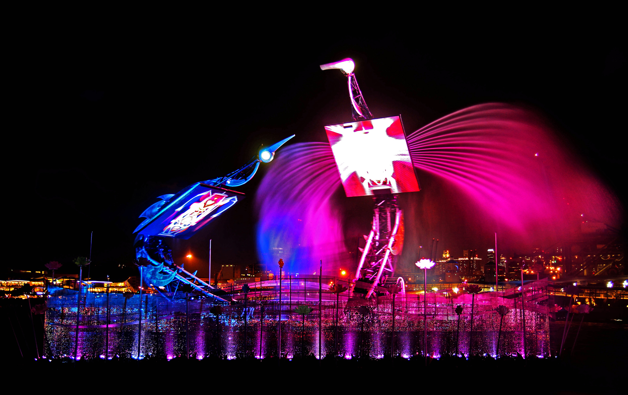 photo of the Crane Dance in Sentosa