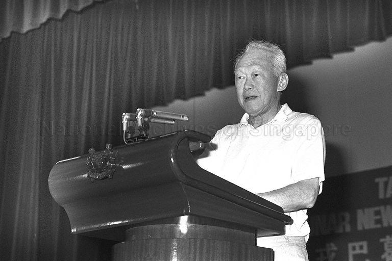 Lee Kuan Yew speaking at the Tanjong Pagar GRC Lunar New Year get-together, circa 1992.