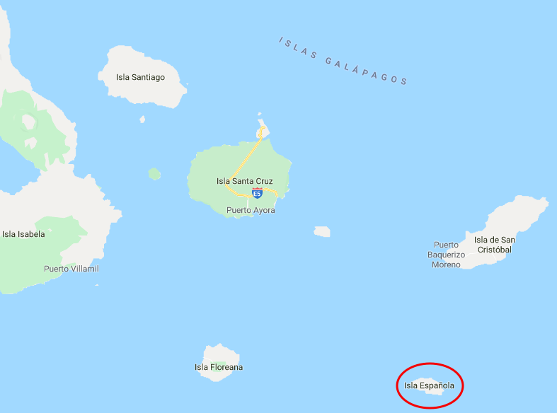 map of Espanola Island in Galapagos