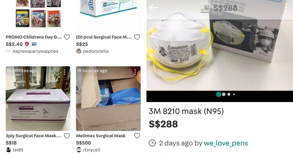 Surgical & N95 masks resold on Carousell, as high as S$288 for box of ...