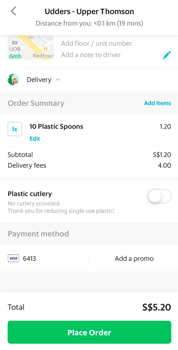 S Pore Grabfood Customer Orders 10 Ice Cream Spoons Only For S 1 20 To Request Deliverer Buy Cigarettes Mothership Sg News From Singapore Asia And Around The World