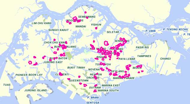 screenshot of dengue clusters as of 24 feb 2020