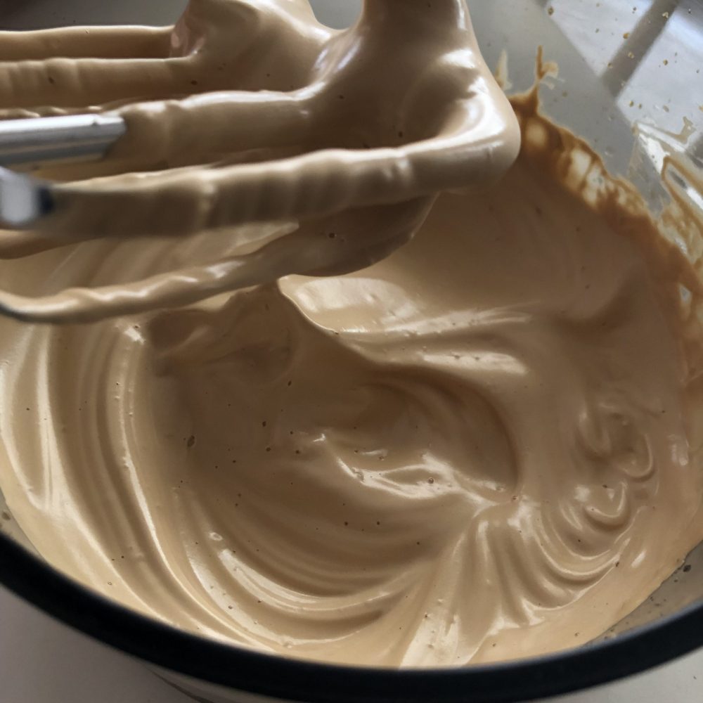 I made dairyfree coffee whipped cream out of instant coffee, water