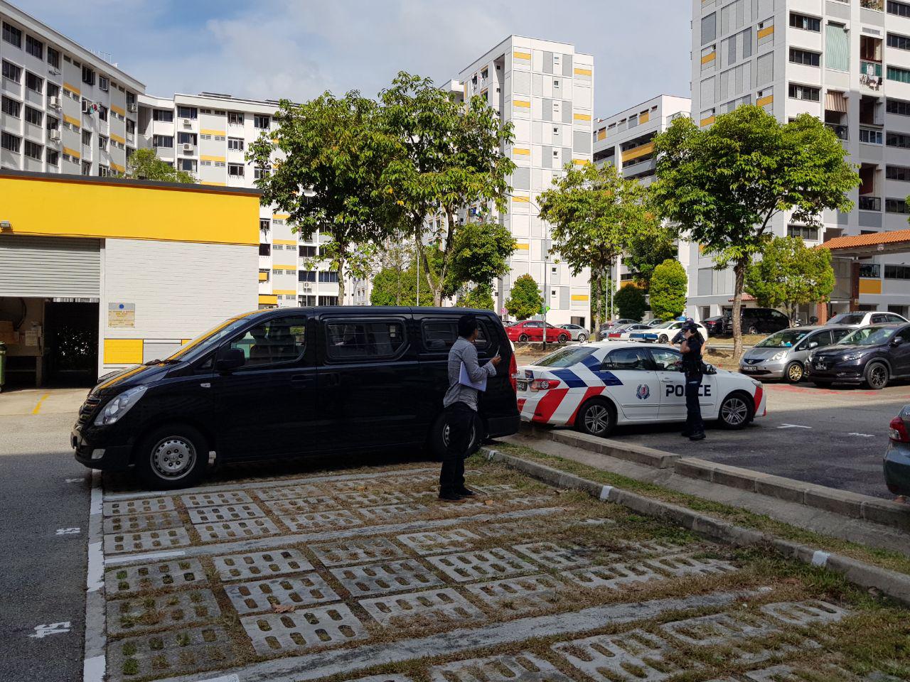 Police Vehicles on scene at Teck Whye Lane