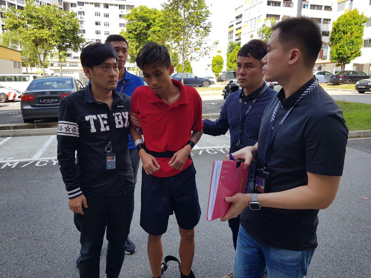 Mohamad Haikel Bin Rahmat, 18, at the scene of the fight at Teck Whye Lane on Mar. 4