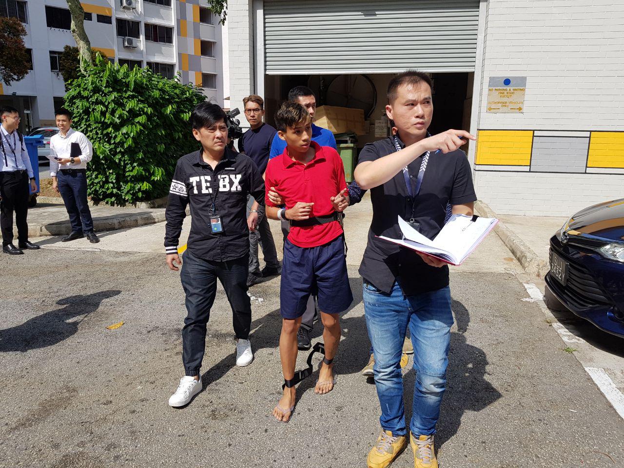 Mohamad Haikel Bin Rahmat, 18, at the scene of the fight at Teck Whye Lane on Mar. 4.