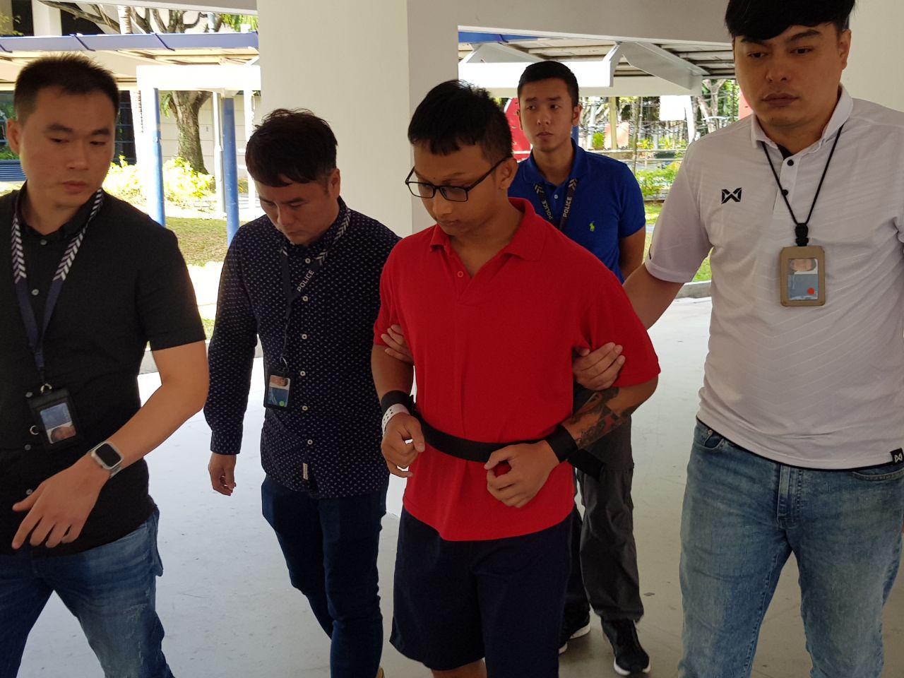 Muhammad Irman Shah Putera Bin Roslan, 20, at the scene of the fight at Teck Whye Lane on Mar. 4.