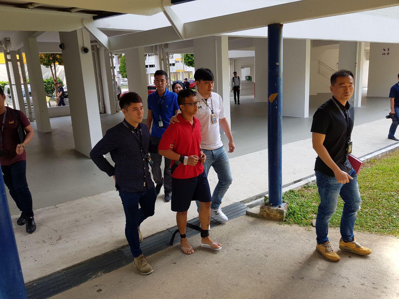 Muhammad Irman Shah Putera Bin Roslan, 20, at the scene of the fight at Teck Whye Lane on Mar. 4.