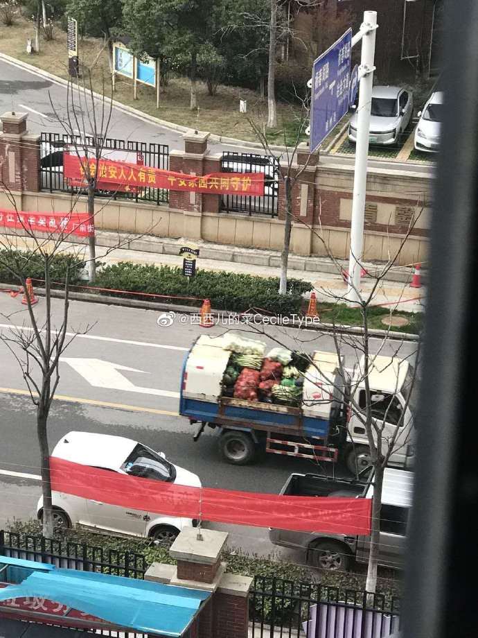photo of meat delivery with garbage truck