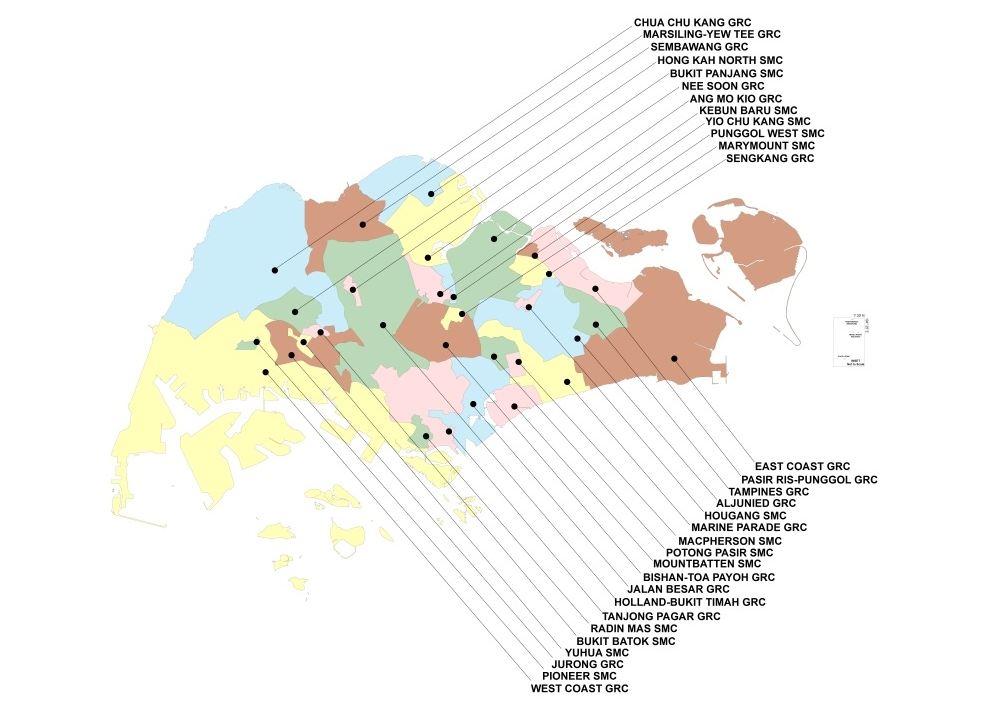 Electoral Boundaries map singapore 2020