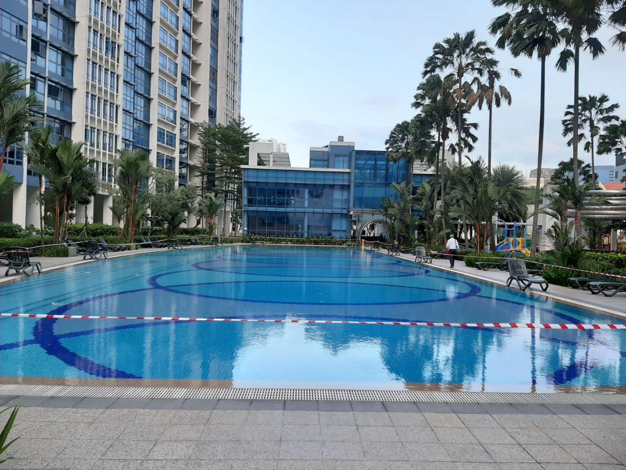 City square residences swimming pool barricaded