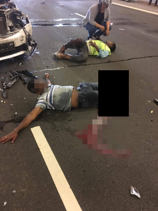 Multi-vehicle accident in MCE tunnel leaves 3 injured, 1 with half his