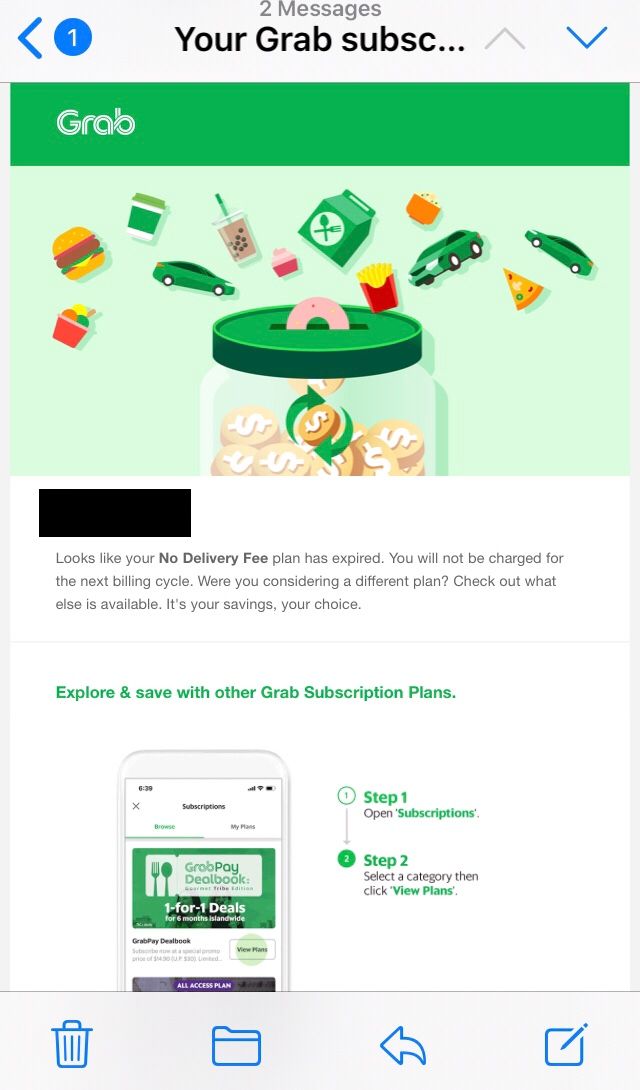 Grab no delivery fee cancelled