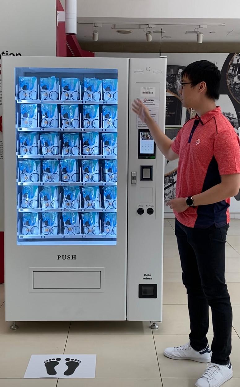 An example of how the vending machines that will distribute the cloth masks will look like. 