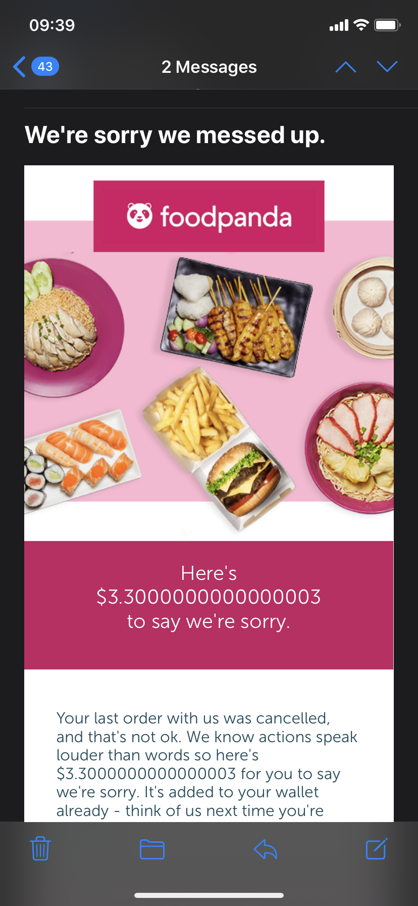 Foodpanda customer in S'pore receives 'sarcastic' apology ...