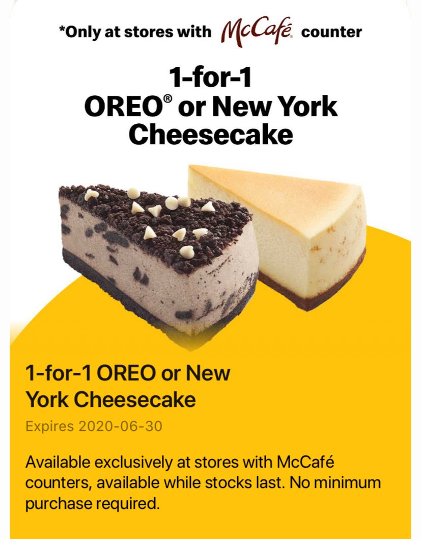 Mcdonald S S Pore Offering 1 For 1 Cheesecakes Till June 30 2020 Mothership Sg News From Singapore Asia And Around The World