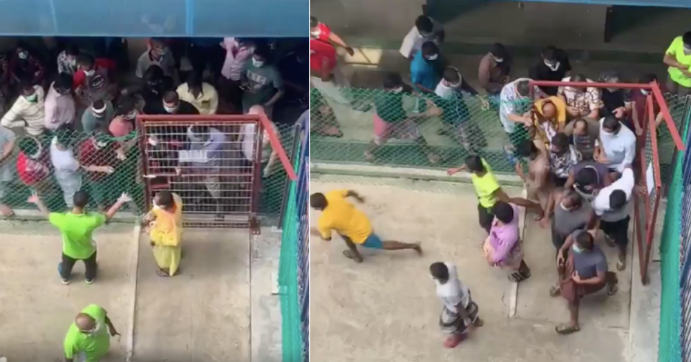 Dormitory Mini Mart MOM responds to video of foreign workers rushing into mini-mart in ...