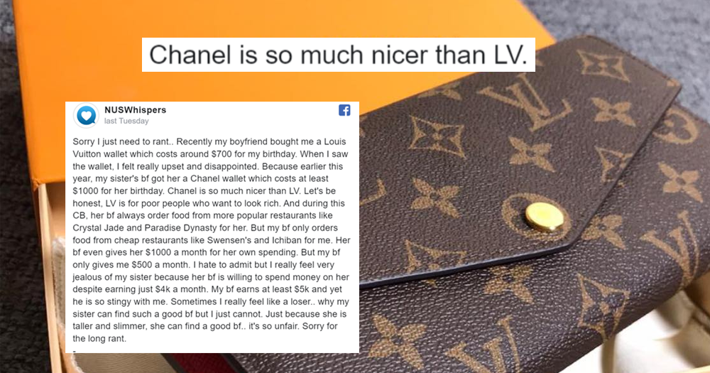 Girlfriend 'disappointed' by S$700 Louis Vuitton gift rant