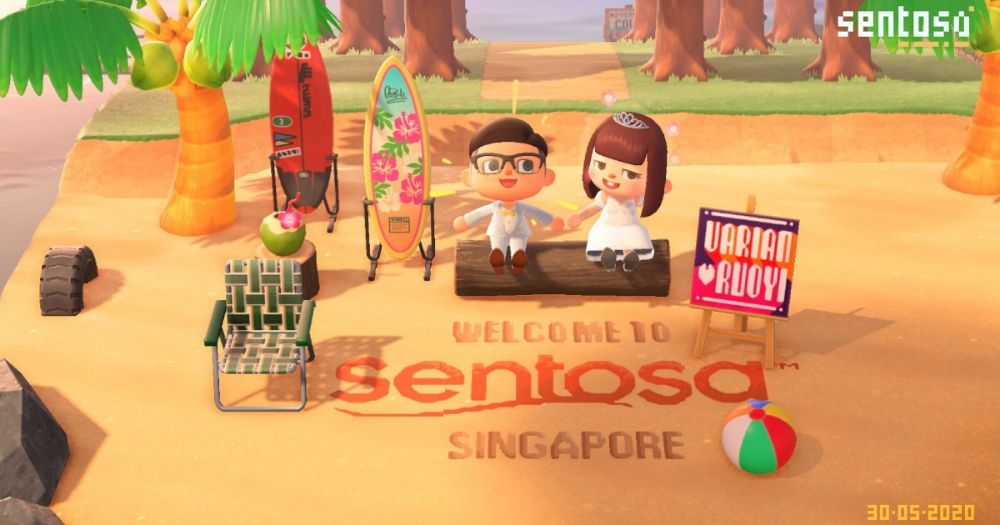 couple holds wedding in Sentosa's Animal Crossing island