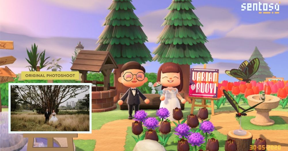 couple holds wedding in Sentosa's Animal Crossing island