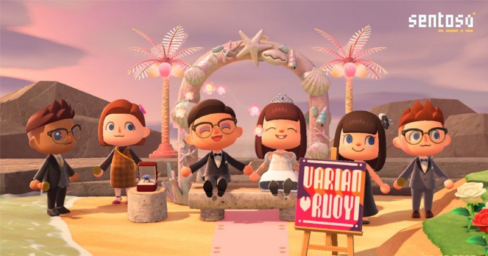 couple holds wedding in Sentosa's Animal Crossing island