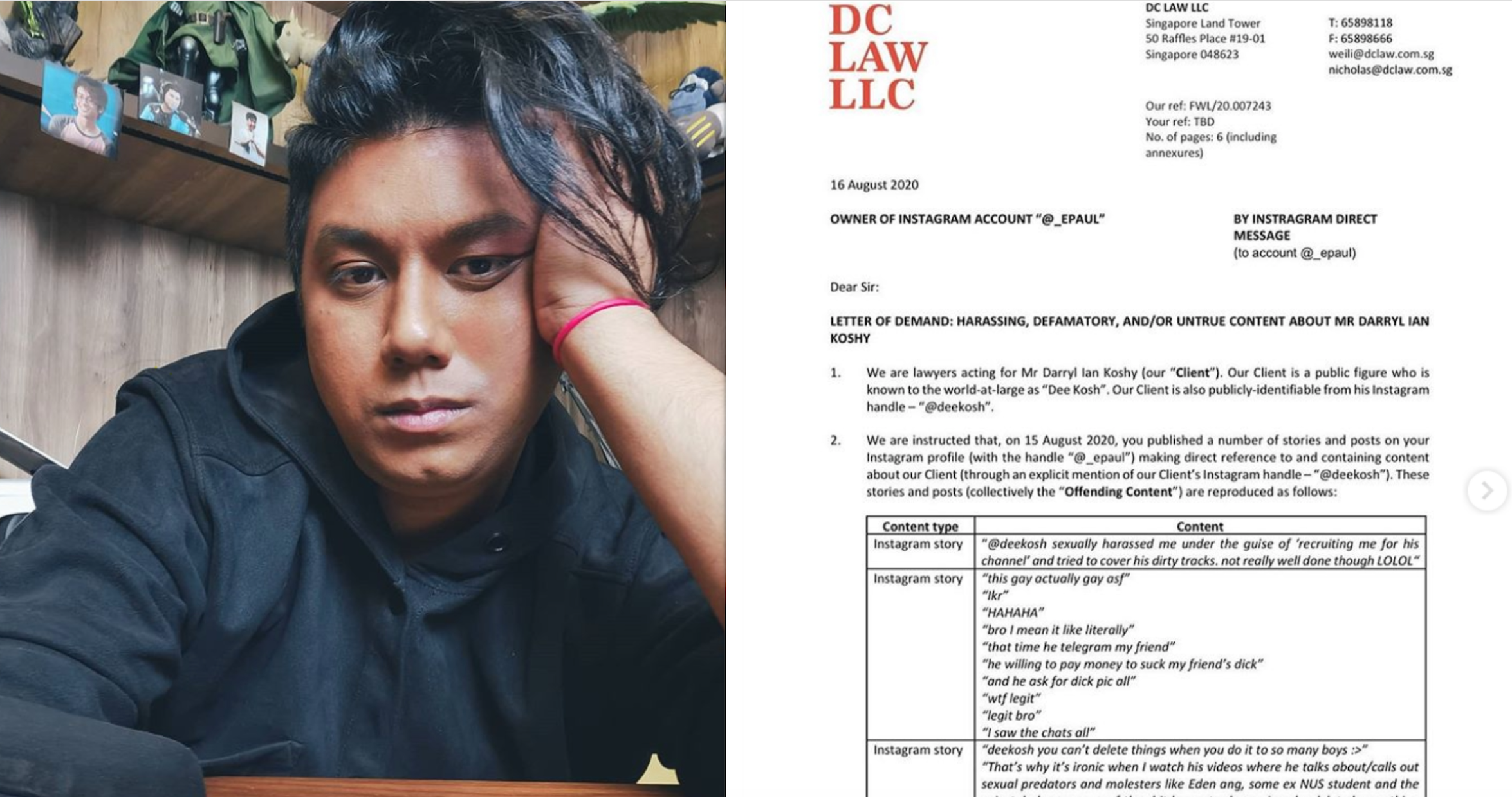 4 Possible Reasons Dee Kosh S Lawyer Is No Longer Representing Him According To S Pore Lawyer Mothership Sg News From Singapore Asia And Around The World [ 1240 x 2350 Pixel ]