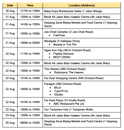 10 new places, including Ngee Ann City, Heeren, Paragon, Westgate ...