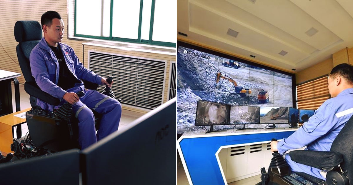 Miners in China work from home using 5G-enabled machinery to do heavy lifting