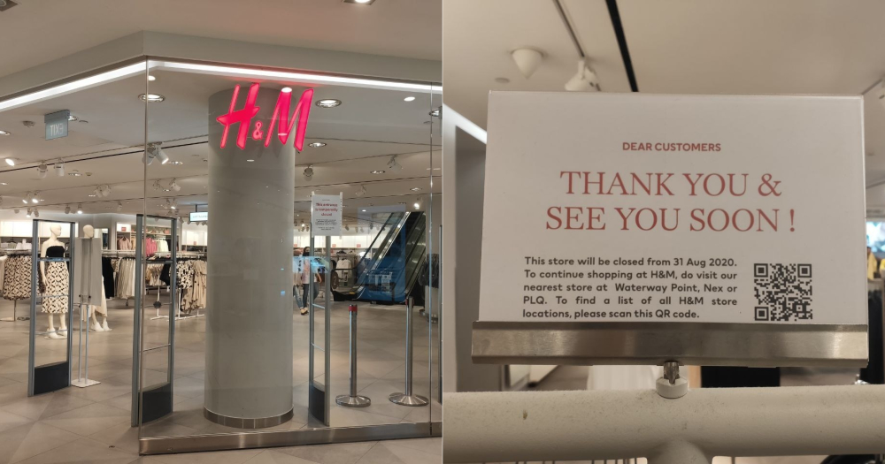 H M outlet at Tampines Mall will be closed from Aug. 31 2020