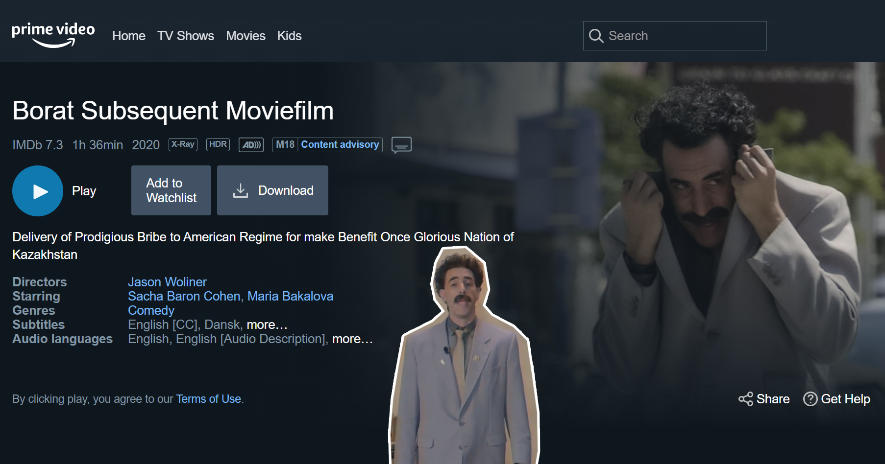 Borat Subsequent Moviefilm Out On Amazon Prime In S Pore Now Mothership Sg News From Singapore Asia And Around The World