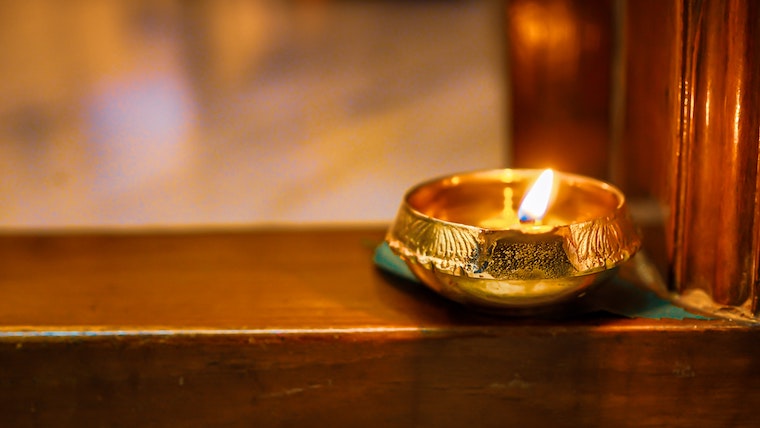 photo of oil lamp deepavali