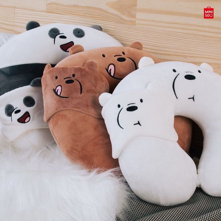 we bare bears neck pillow miniso