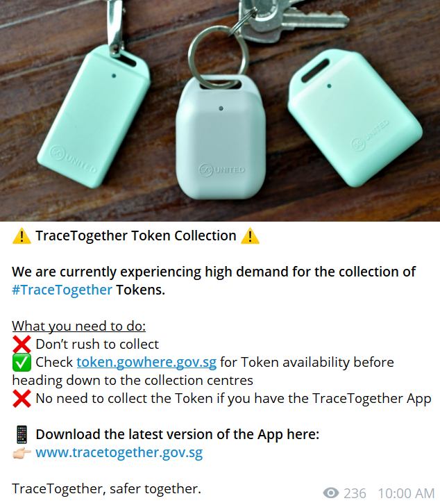 High Demand For Tracetogether Tokens At Collection Centres S Poreans Advised Not To Rush To Collect Mothership Sg News From Singapore Asia And Around The World