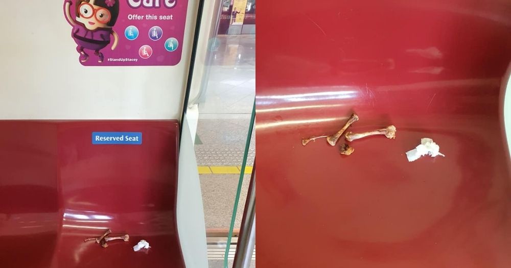 Chicken bones & used tissue paper found on reserved MRT ...