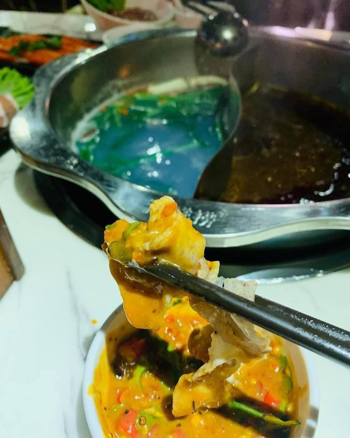 Hotpot restaurant at Orchard has 'Mysterious Blue Lagoon' soup base for