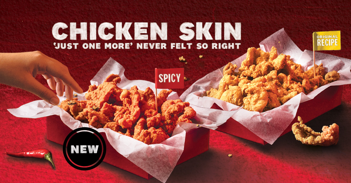 does kfc have fried chicken skin