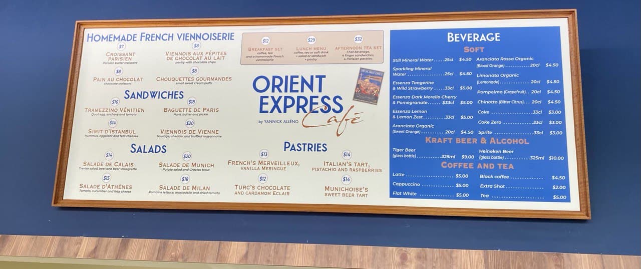 Orient Express Train Dining Car Menus