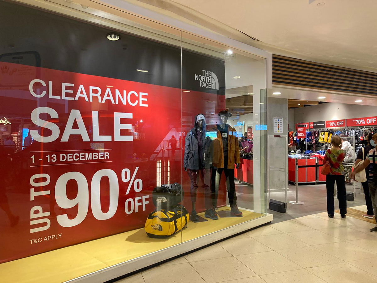 The north sale face outlet clearance