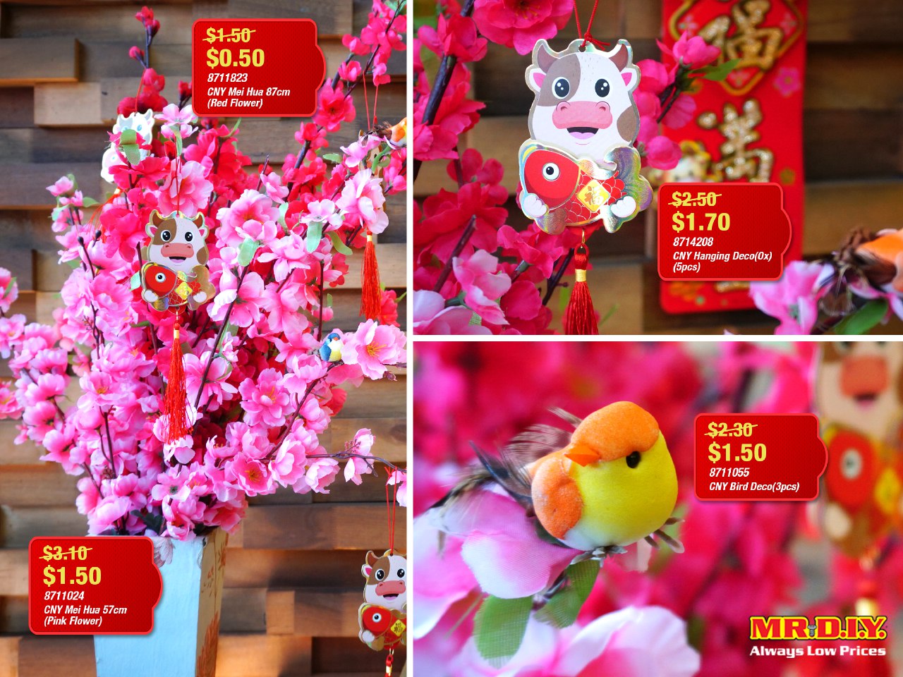 MR. DIY offering 30% discount on all CNY decorations &amp; items, prices as