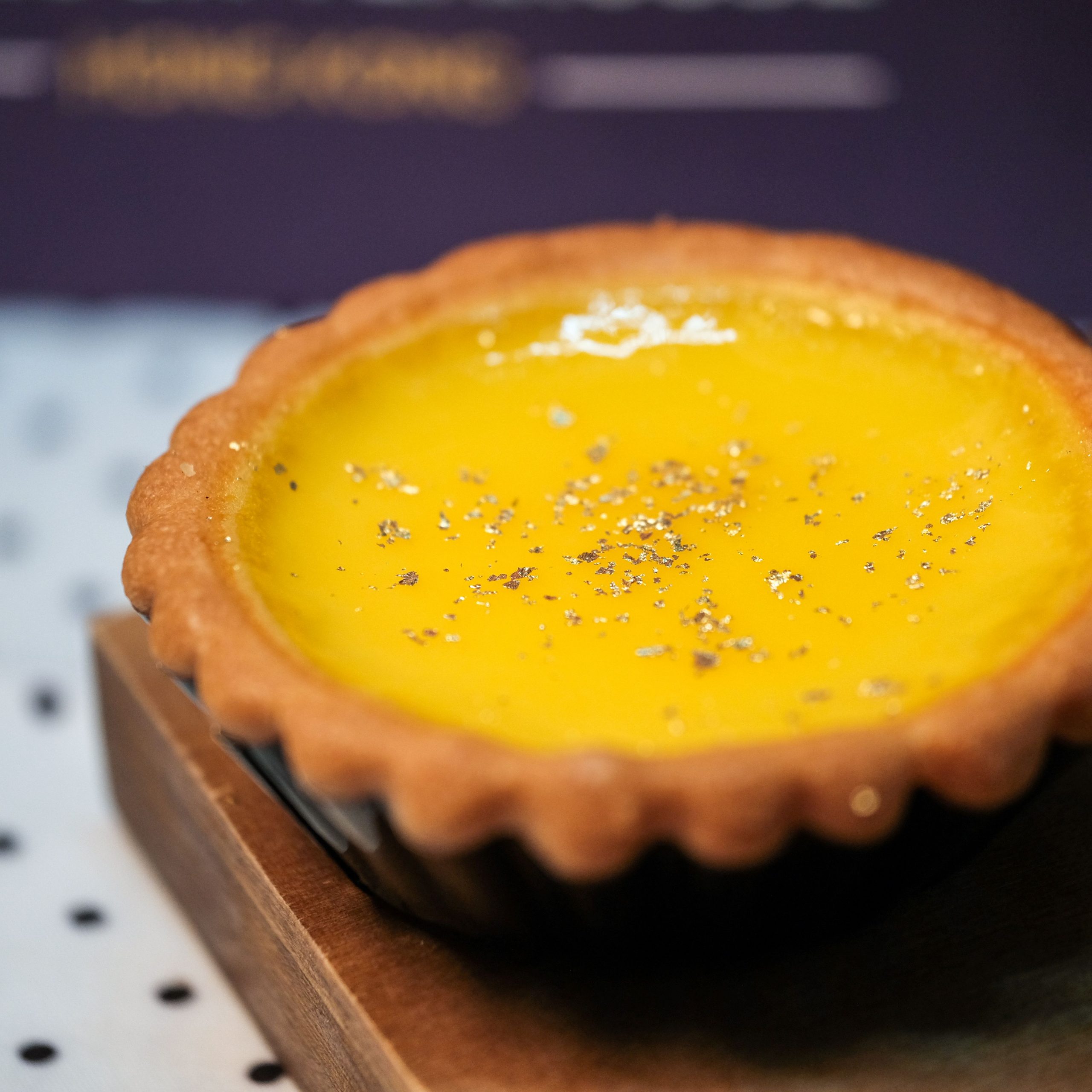 Egg tarts flecked with 22-carat gold flakes available at Joy Luck