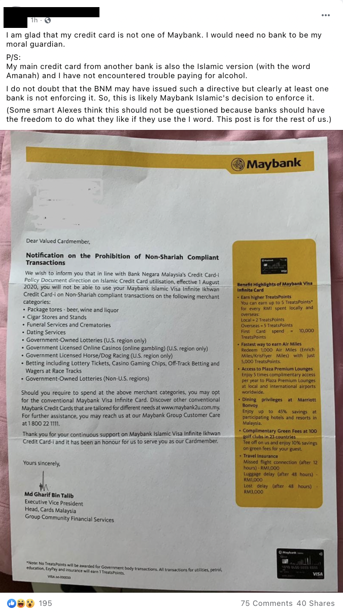 Man Gets Schooled After Calling Out Maybank For Disallowing Non Shariah Compliant Transactions Mothership Sg News From Singapore Asia And Around The World