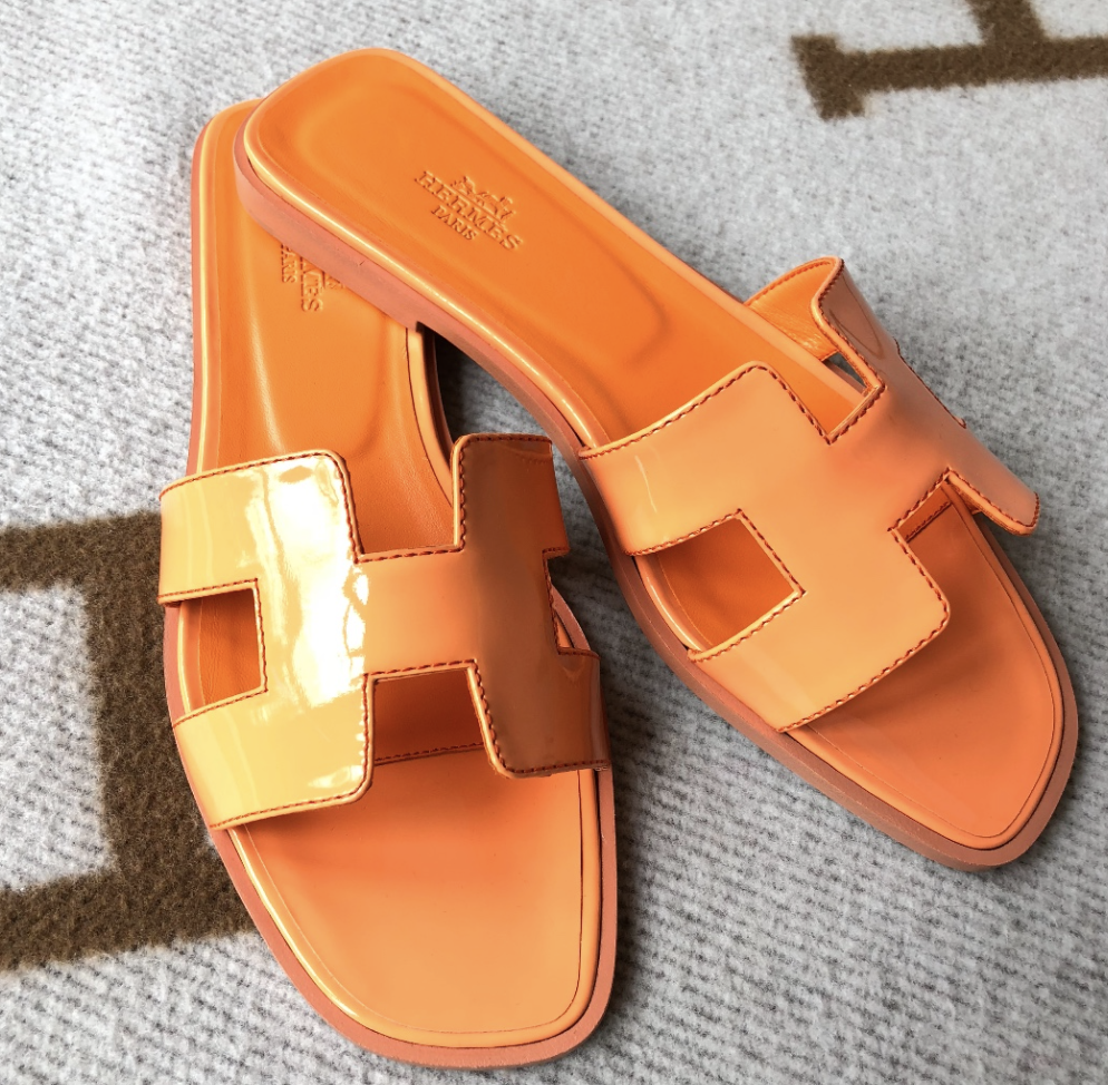 hermes orange sandals