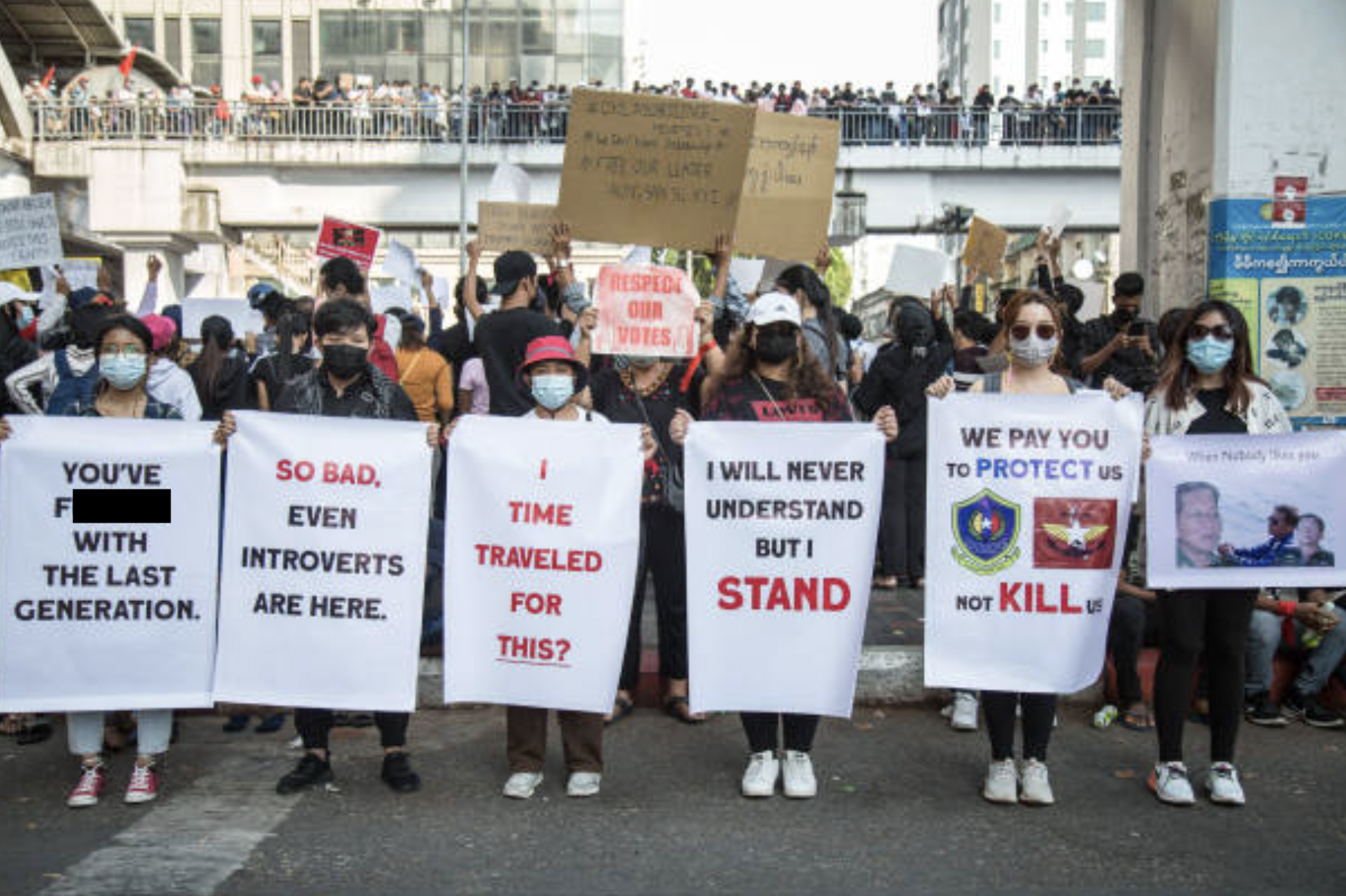 I Don T Want Dictatorship I Just Want Boyfriend Young Myanmar Citizens Protest With Creative Signs Mothership Sg News From Singapore Asia And Around The World