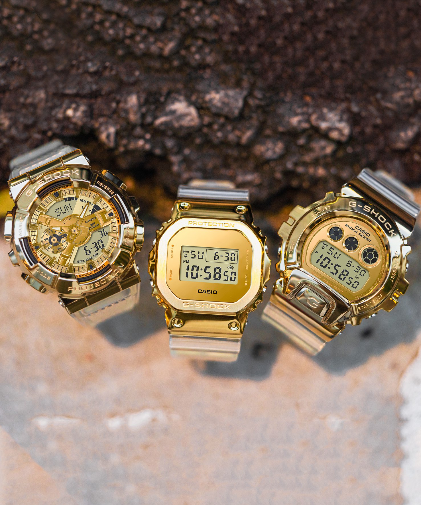 Gold casio g hot sale shock watch