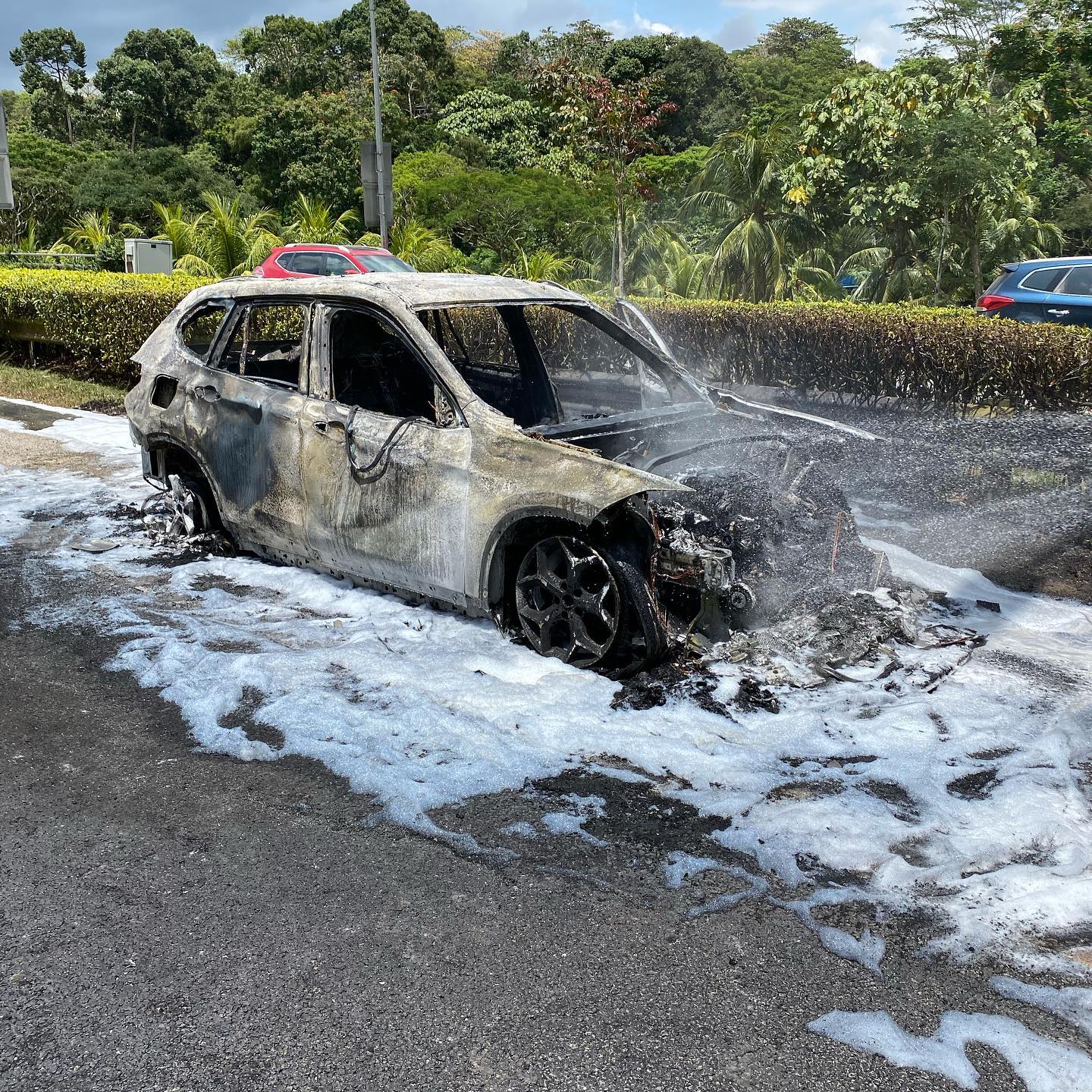 Image of Cher's burnt BMW