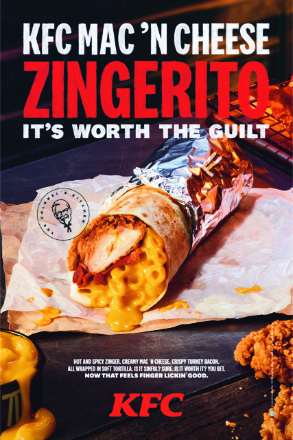 KFC S'pore to launch limited edition Mac 'N Cheese Zingerito at S$5.90 ...