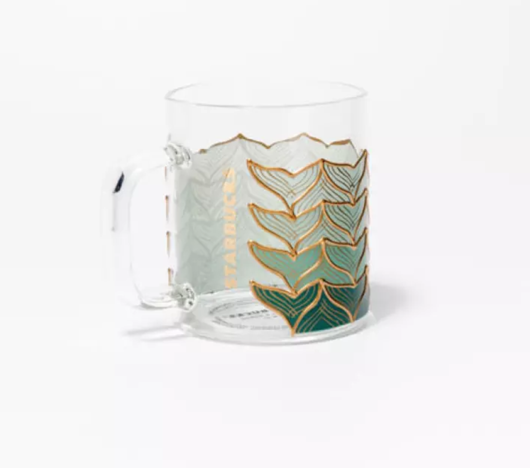 Starbucks 50th Anniversary Glass Sirens Tail Mug, 12oz