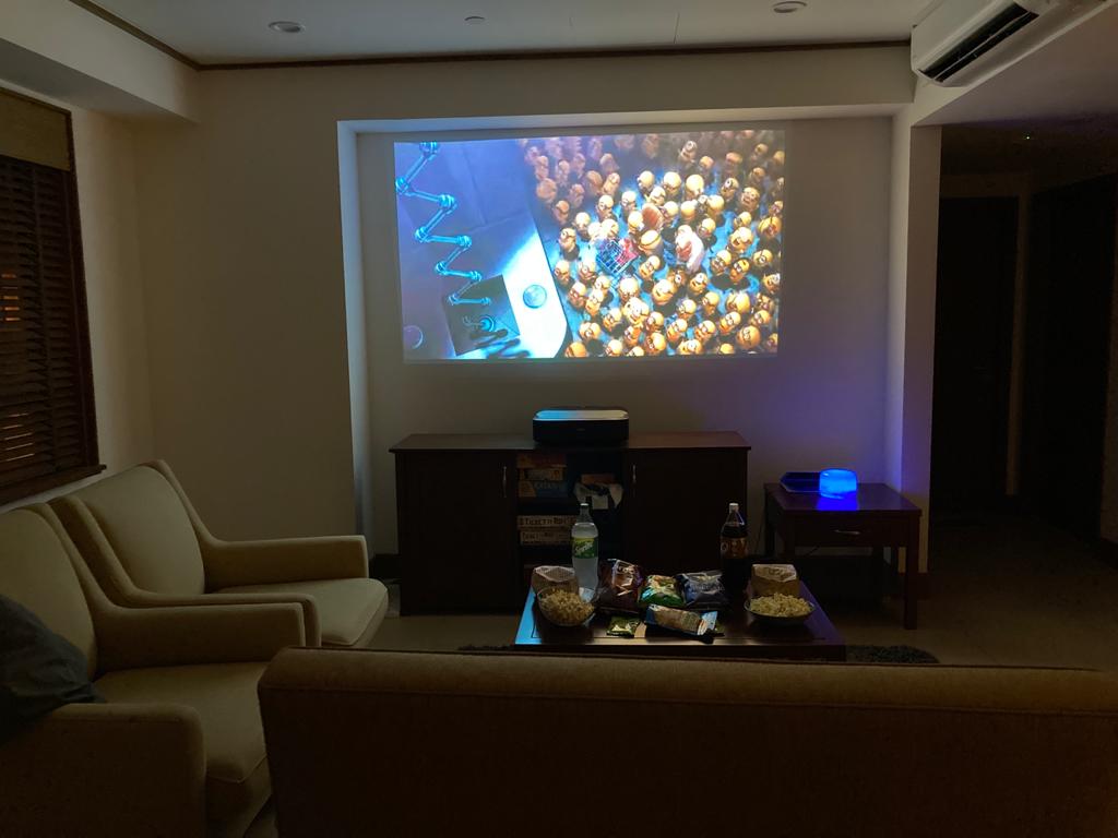 I set up a smart TV projector at home to watch movies & it was