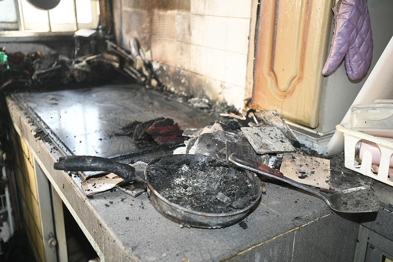 Image of a burnt pan from the Tampines Fire