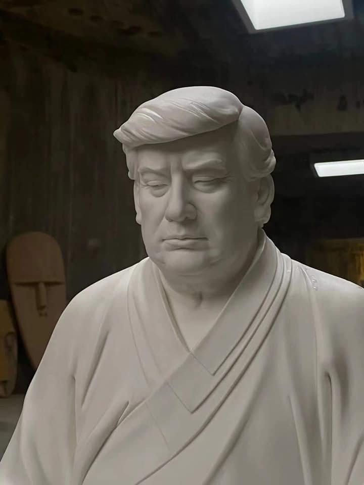 Trump's face slapped on 16cm & 46cm Buddha-like statues sold by 